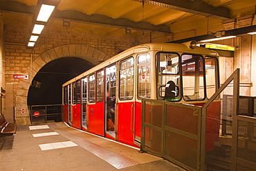 The funicular railway in the city of Lyon, Rhone-Alpes, France, Europe