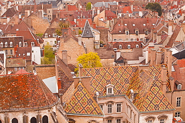 Looking out over the rooftops of Dijon, Burgundy, France, Europe