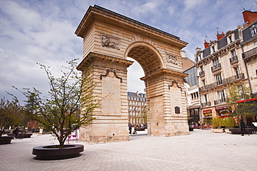 Porte Guillaume and Place Darcy in the centre of Dijon, Burgundy, France, Europe