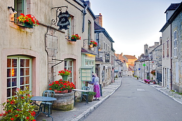 The main street in the village of Vezelay in the Yonne area of Burgundy, France, Europe