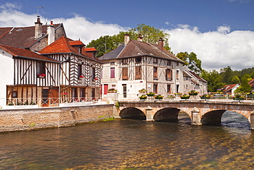 Half timbered houses in the village of Essoyes, Aube, Champagne-Ardennes, France, Europe 