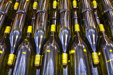 Unlabelled wine bottles, France, Europe