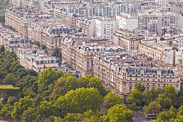 The rooftops of Paris from the Eiffel Tower, Paris, France, Europe