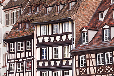 Half-timbered houses in La Petite France, Grande Ile, UNESCO World Heritage Site, Strasbourg, Bas-Rhin, Alsace, France, Europe