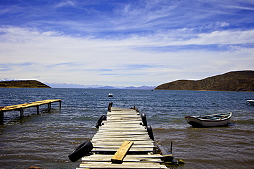 Jetty at Challapampa, Isla del Sol, Lake Titicaca, Bolivia, South America