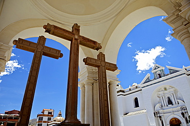 Basilica of Our Lady of Copacabana on the shores of Lake Titicaca, Bolivia, South America