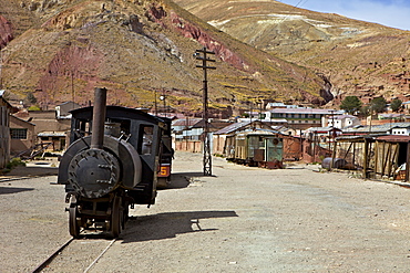 The old mining ghost town of Pulacayo, Industrial Heritage Site, famously linked to Butch Cassidy and the Sundance Kid, Bolivia, South America