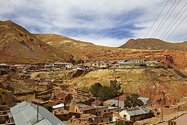 The old mining ghost town of Pulacayo, Industrial Heritage Site, famously linked to Butch Cassidy and the Sundance Kid, Bolivia, South America