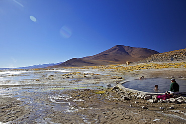 Hot springs and mud pools, Aguas Calientes, Southwest Highlands, Bolivia, South America