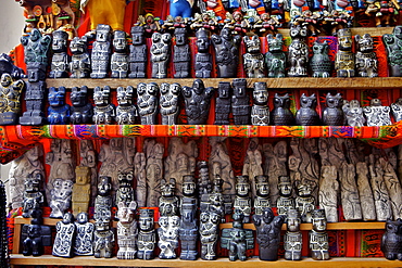 Ceremonial statues for sale in Witches Market, La Paz, Bolivia, South America