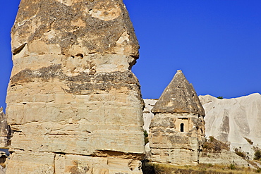 Fairy Chimneys rock formation landscape near Goreme, Cappadocia, Anatolia, Turkey, Asia Minor, Eurasia