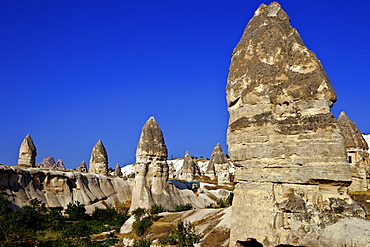 Fairy Chimneys rock formation landscape near Goreme, Cappadocia, Anatolia, Turkey, Asia Minor, Eurasia