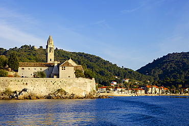 St. Mary's Church and Franciscan Monastery on the island of Lopud, South Dalmatia, Croatia, Europe 