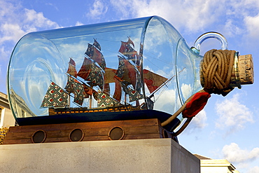 Ship in a bottle at the Maritime Museum, Greenwich, London, England, United Kingdom, Europe