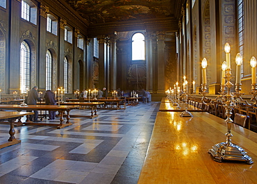 The Painted Hall in King William Court, Greenwich, London, England, United Kingdom, Europe