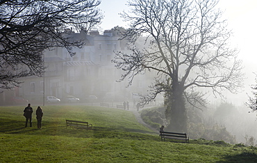 Clifton on a misty morning, Bristol, England, United Kingdom, Europe