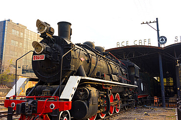 Old Steam train, now part of the 798 Art Zone (Dashanzi Art District) in Beijing, China, Asia