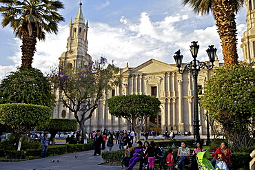 Plaza de Armas, Arequipa Cathedral in background, Arequipa, peru, peruvian, south america, south american, latin america, latin american South America