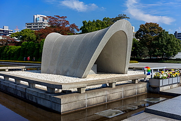 Cenotaph in the Hiroshima Peace Memorial Park, Hiroshima, Japan, Asia