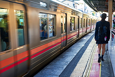 Subway train station in Tokyo, Japan, Asia