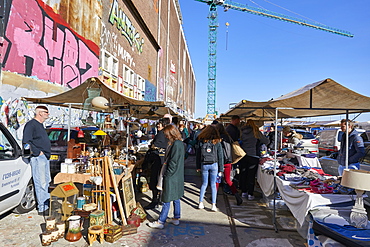 IJ Hallen monthly market at the NDSM in Amsterdam Noord, the biggest flea market in Europe, Amsterdam, North Holland, The Netherlands, Europe