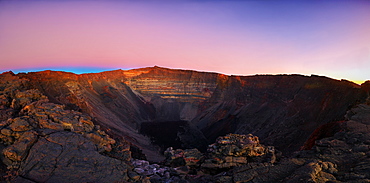 Dolomieu Crater at sunrise, Piton de la Fournaise, Reunion Island