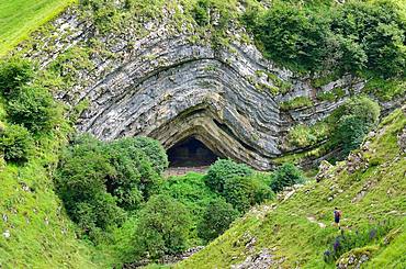 Cave of Harpea, anticlinal formed in limestone, Basque Country, Pyrenees, France