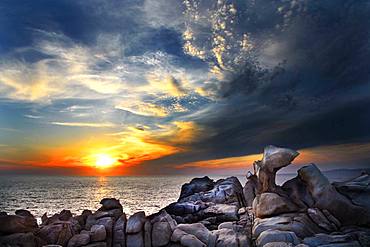 Granite rocks eroded by wind and sea in Campomoro, Southwest Corsica, France