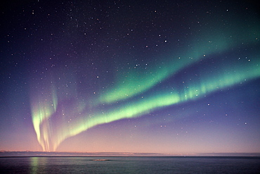 Aurora Borealis, Barents Sea, Varanger Peninsula, Finnmark, Norway