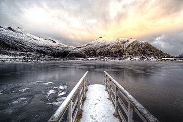 Pontoon, Shore of Lofoten Islands, Nordland, Norway