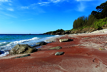 Red sand beach, Ile de Groix, Morbihan, Brittany, France