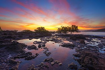 Sunset from the beach of Sohoa in the North West of Mayotte.