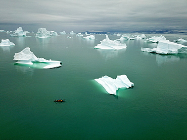 Kayak at the bottom of Scoresbysund, North East Greenland