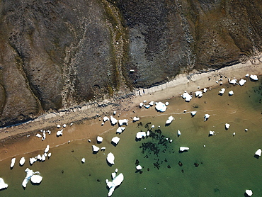 The coast of Jameson land on the edge of Scoresbysund, North East Greenland