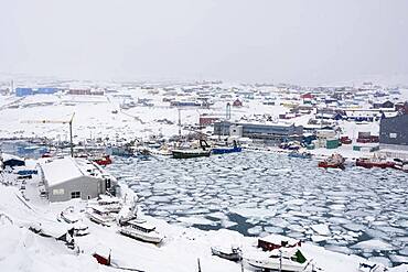 Ilulissat harbour, Disko bay, Greenland.