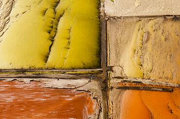 Aerial view of Salt Evaporation Ponds, Walvis Bay, Skeleton Coast, Namib Desert, Namibia.