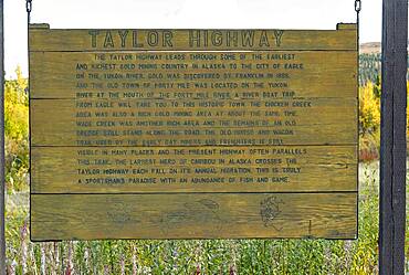 Taylor highway pannel, from Tetlin junction to Eagle city in autumn, Alaska