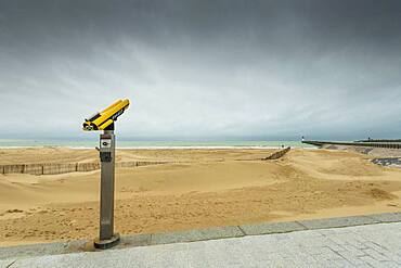 Calais beach and its pier in winter, Pas-de-Calais, Hauts de France, France