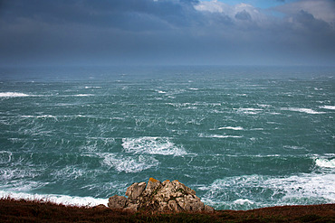 Storm Bella in Beuzec-Cap-Sizun, in the Bay of Douarnenez, on December 28, 2020. Wind of 140 km/h. Brittany, France