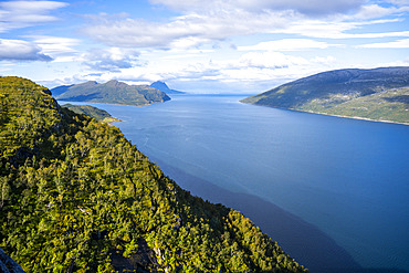 Overview of Ranfjorden fjord in Norway