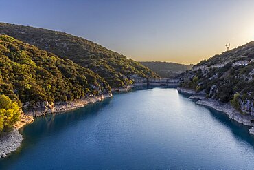 Sainte-Croix du Verdon dam in summer, Provence Alpes Côte d'Azur, France.