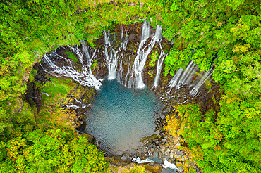 Grand Galet waterfall, Langevin River, Saint-Joseph, Reunion Island, France