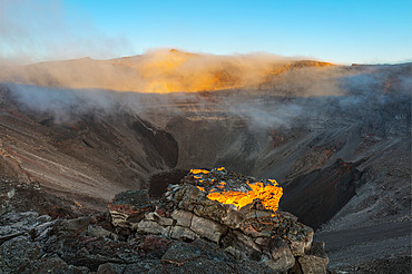 Summit crater of Piton de la Fournaise, Sainte-Rose, Saint-Philippe, Reunion Island, France