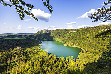 Lake Bonlieu in summer, Jura, France