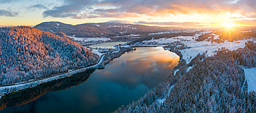 Lake Brenet and Lake of Joux, Joux Valley, Canton of Vaud, Switzerland