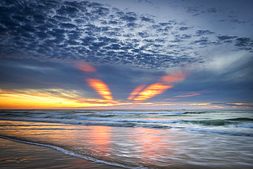 Sunset on an Opal Coast beach, Cap Blanc-Nez, Pas-de-Calais, France