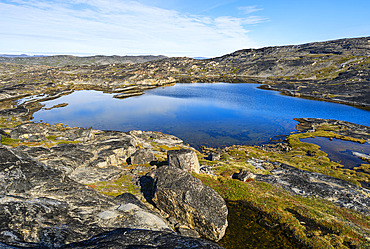 Landscape on the Drygalski Peninsula in the Uummannaq Fjord System in the northwest of Greenland, north of the polar circle. north america, Greenland, danish territory, summer