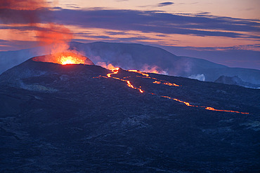 Eruption of the Fagradalsfjall volcano near Grindavik, Iceland