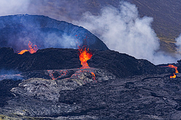 Eruption of the Fagradalsfjall volcano near Grindavik, Iceland