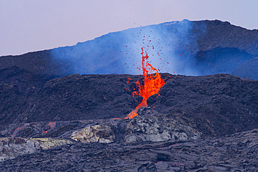 Eruption of the Fagradalsfjall volcano near Grindavik, Iceland